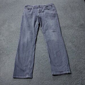 Denim Co. Straight Button Fly Jeans Cotton Denim Gray Mens Size 32 x29